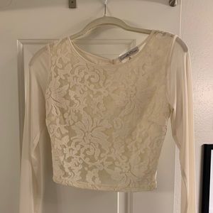 Long sleeve lace crop top